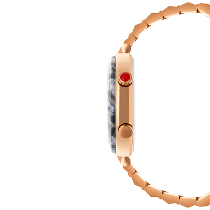 Reloj Cloe Digital para Dama con Bisel Tipo Mármol y Extensible de Acero Inoxidable OE2537