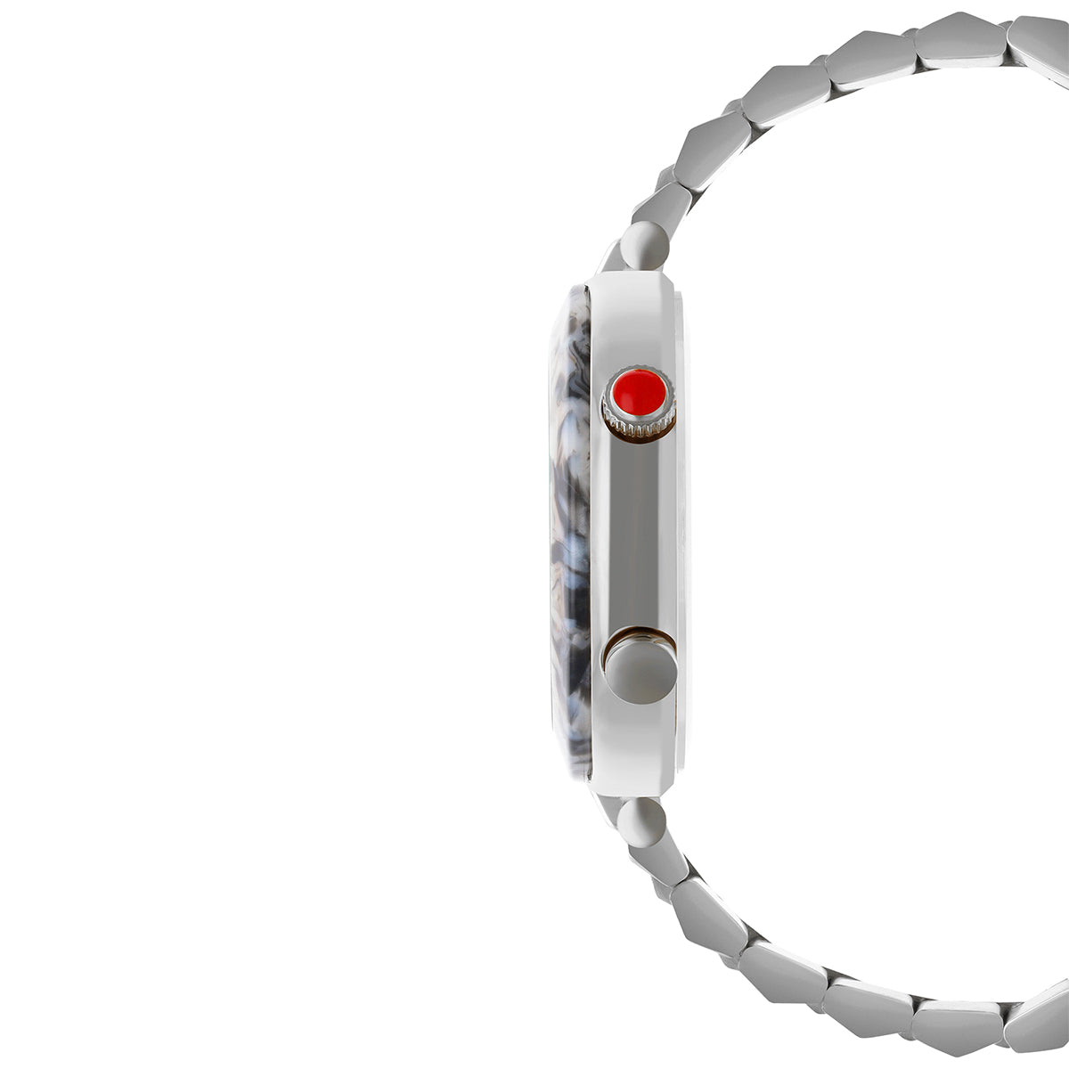 Reloj Cloe Digital para Dama con Bisel Tipo Mármol y Extensible de Acero Inoxidable OE2537