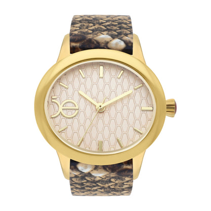 Reloj Cloe Análogo para Dama con Acabado de Leopardo de Leopardo Correa de Tactopiel OE2538