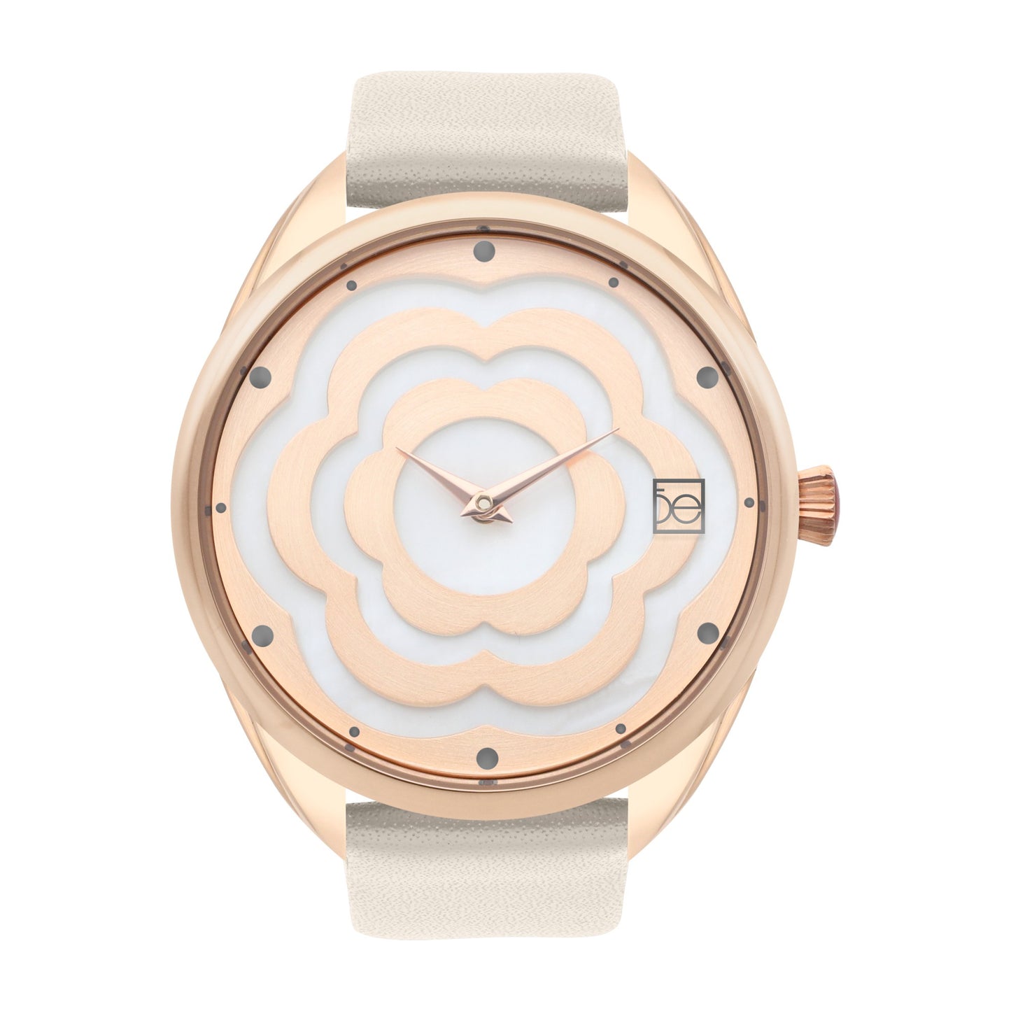 Reloj Cloe Análogo para Dama con Cártula en forma de flor y Correa de Tactopiel OE2539