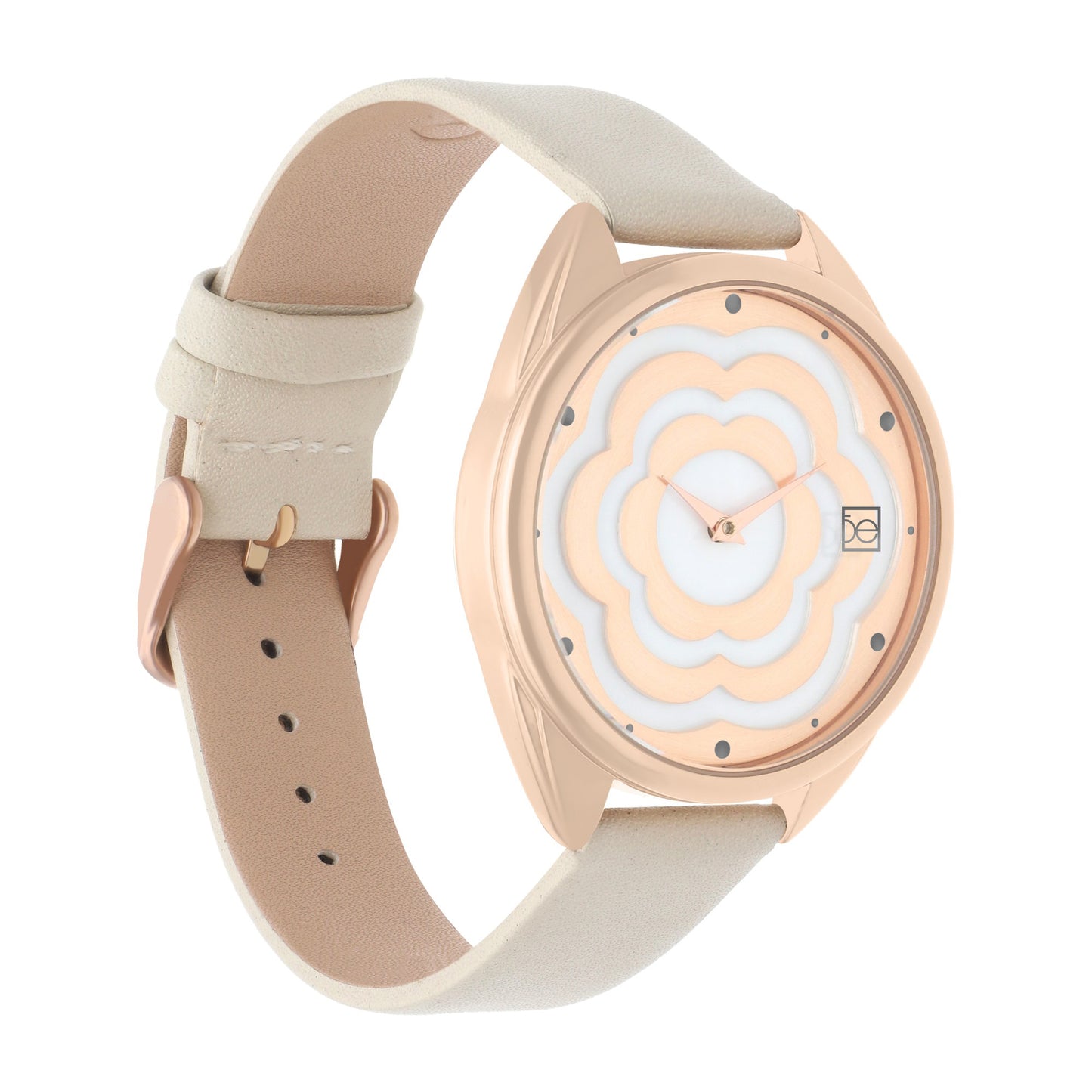 Reloj Cloe Análogo para Dama con Cártula en forma de flor y Correa de Tactopiel OE2539