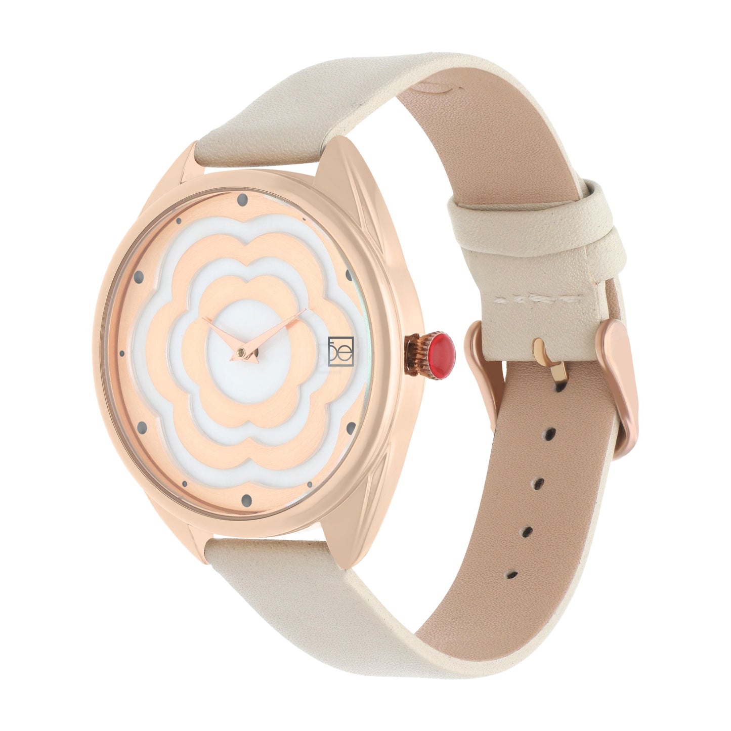 Reloj Cloe Análogo para Dama con Cártula en forma de flor y Correa de Tactopiel OE2539