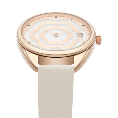 Reloj Cloe Análogo para Dama con Cártula en forma de flor y Correa de Tactopiel OE2539