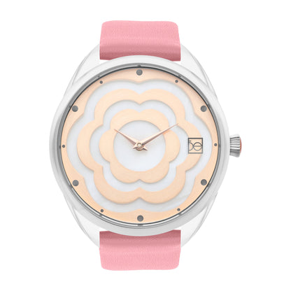 Reloj Cloe Análogo para Dama con Cártula en forma de flor y Correa de Tactopiel OE2539