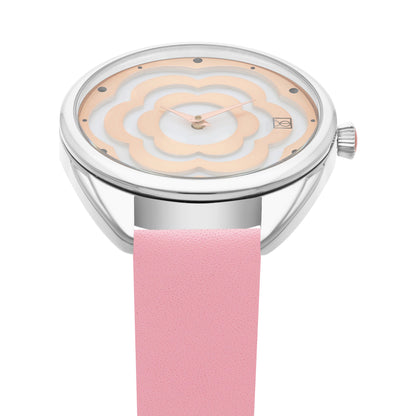Reloj Cloe Análogo para Dama con Cártula en forma de flor y Correa de Tactopiel OE2539