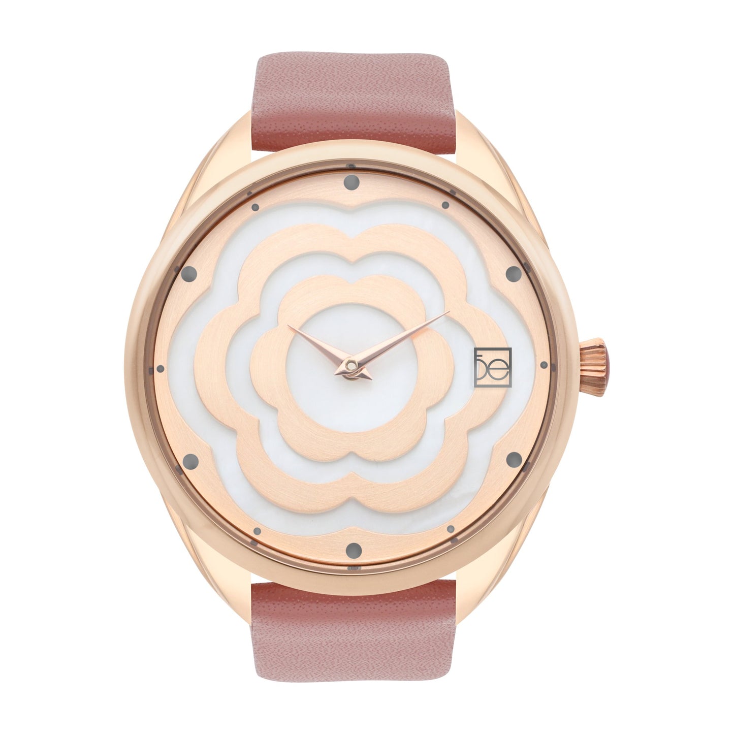 Reloj Cloe Análogo para Dama con Cártula en forma de flor y Correa de Tactopiel OE2539