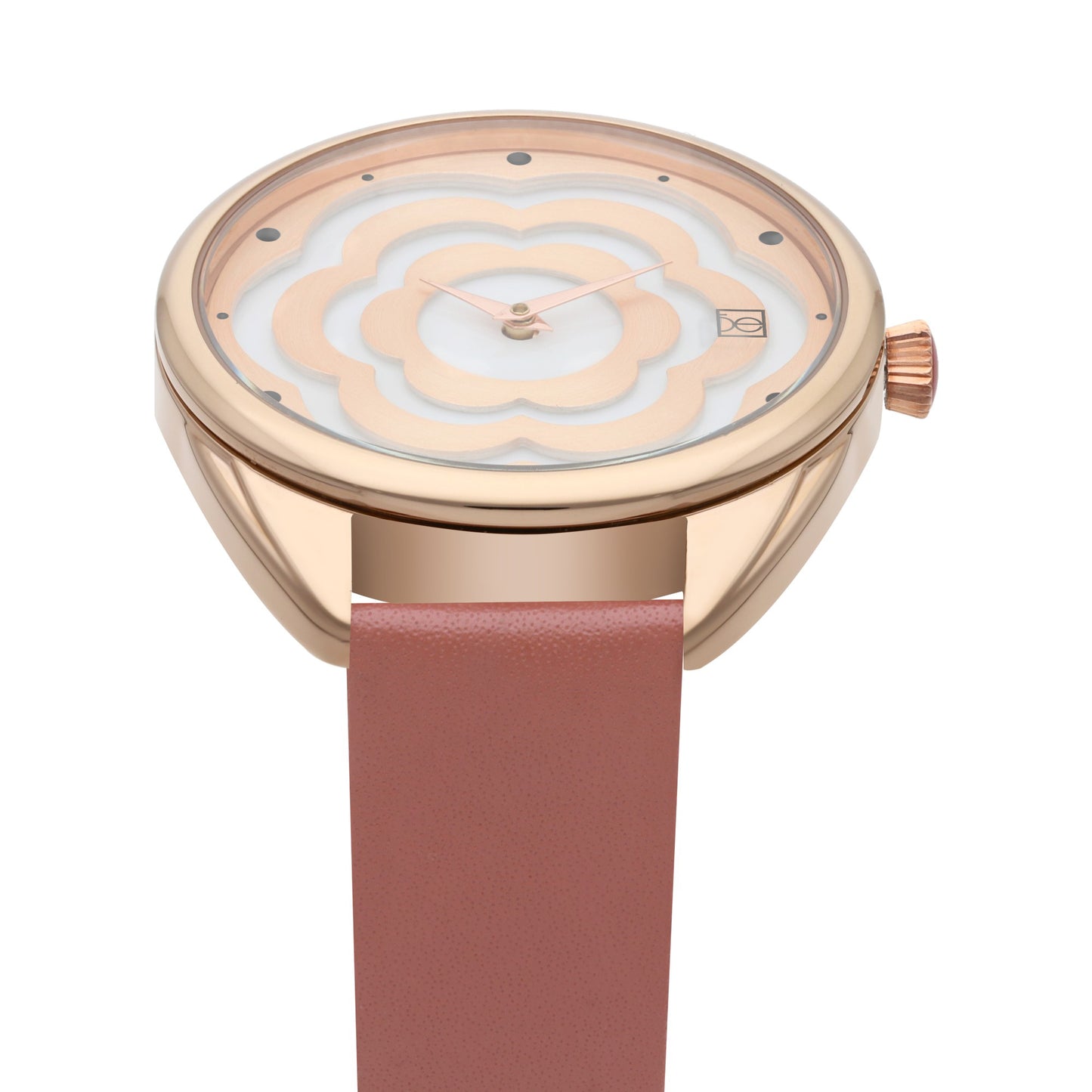 Reloj Cloe Análogo para Dama con Cártula en forma de flor y Correa de Tactopiel OE2539