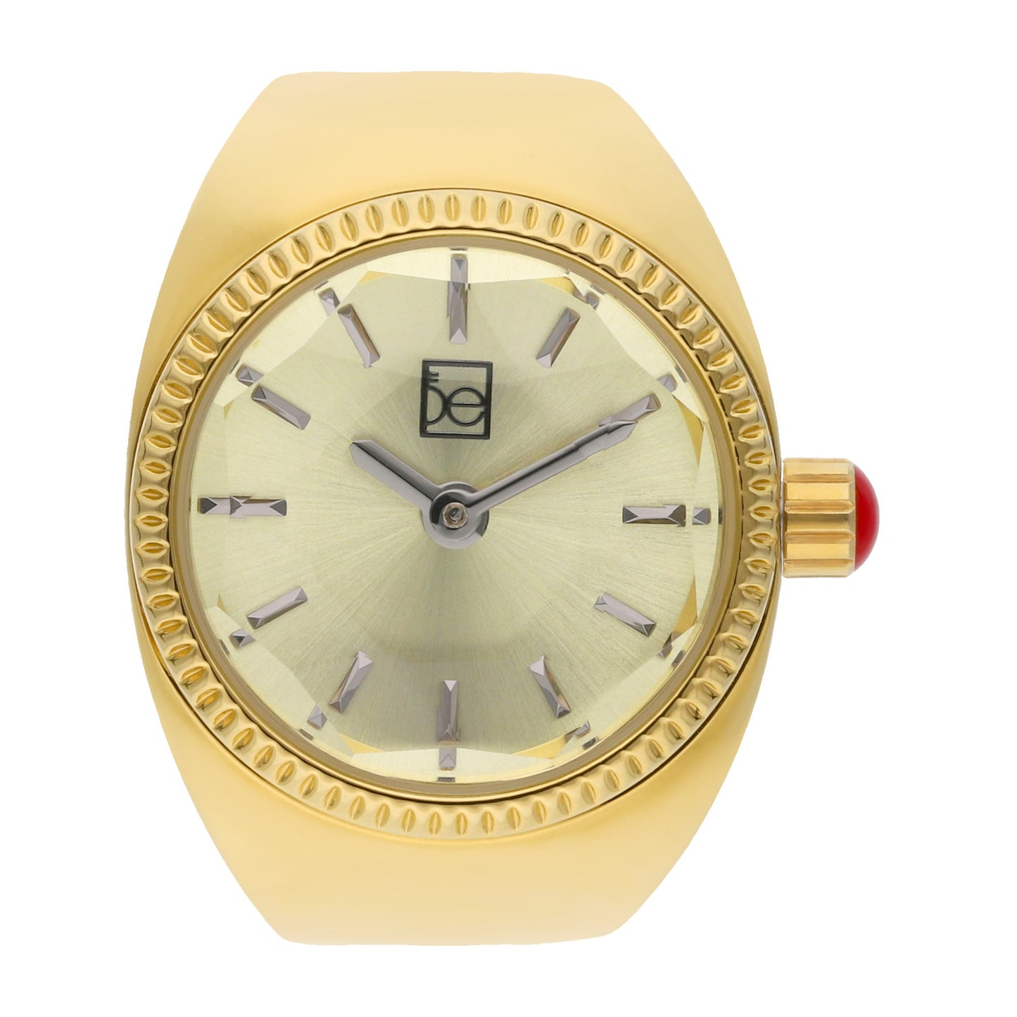 Reloj Anillo Cloe Análogo para Dama con Cristal Facetado y Extensible de Acero Inoxidable OE2541