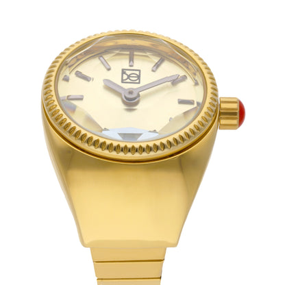 Reloj Anillo Cloe Análogo para Dama con Cristal Facetado y Extensible de Acero Inoxidable OE2541
