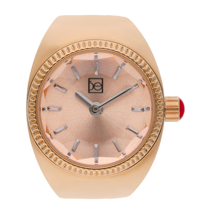Reloj Anillo Cloe Análogo para Dama con Cristal Facetado y Extensible de Acero Inoxidable OE2541