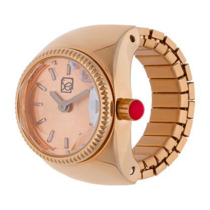 Reloj Anillo Cloe Análogo para Dama con Cristal Facetado y Extensible de Acero Inoxidable OE2541