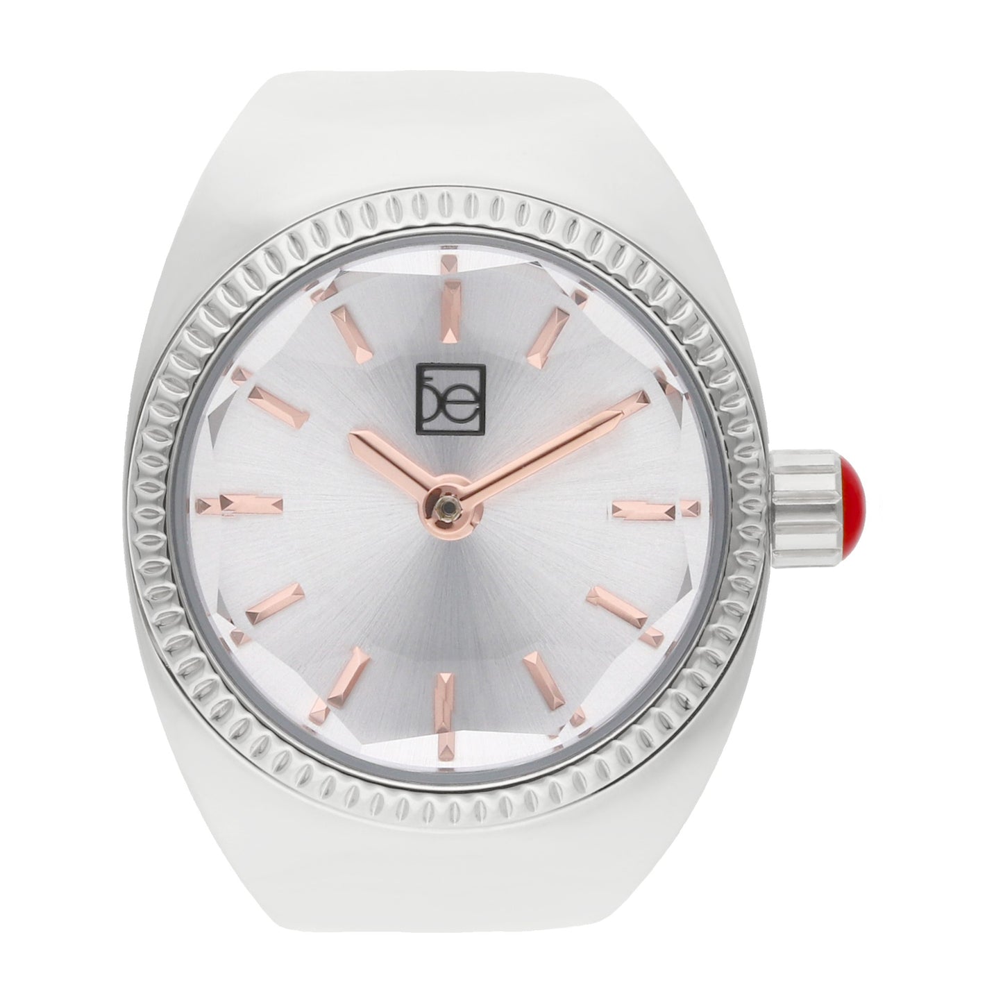 Reloj Anillo Cloe Análogo para Dama con Cristal Facetado y Extensible de Acero Inoxidable OE2541