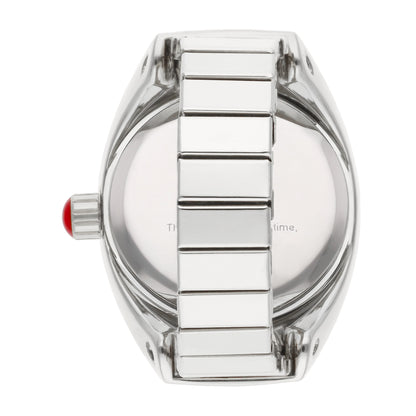 Reloj Anillo Cloe Análogo para Dama con Cristal Facetado y Extensible de Acero Inoxidable OE2541