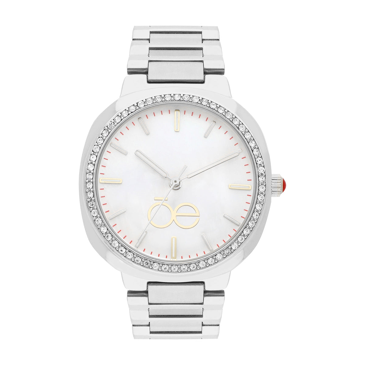 Reloj Cloe Análogo para Dama con Madre Perla en carátula y Extensible de Acero Inoxidable OE2542