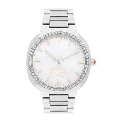 Reloj Cloe Análogo para Dama con Madre Perla en carátula y Extensible de Acero Inoxidable OE2542