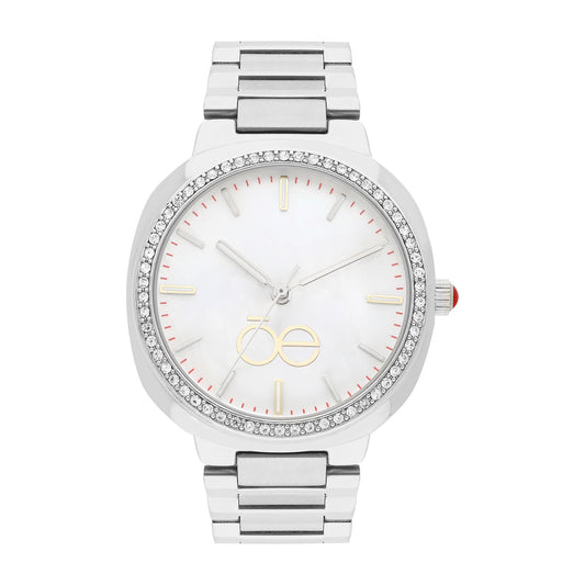 Reloj Cloe Análogo para Dama con Madre Perla en carátula y Extensible de Acero Inoxidable OE2542