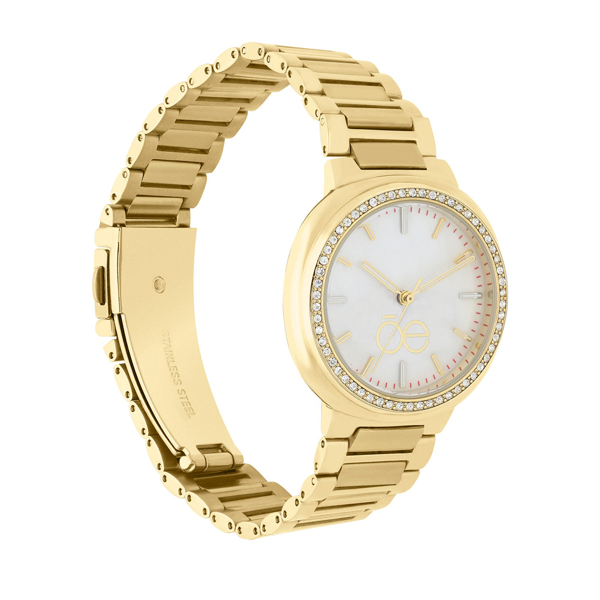 Reloj Cloe Análogo para Dama con Madre Perla en carátula y Extensible de Acero Inoxidable OE2542