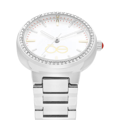 Reloj Cloe Análogo para Dama con Madre Perla en carátula y Extensible de Acero Inoxidable OE2542