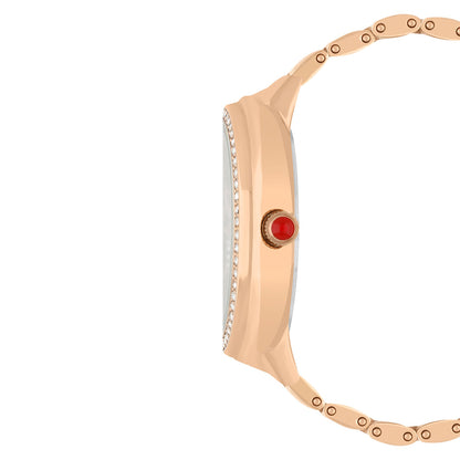 Reloj Cloe Análogo para Dama con Madre Perla en carátula y Extensible de Acero Inoxidable OE2542