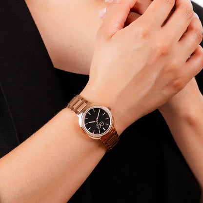 Reloj Cloe Análogo para Dama con Madre Perla en carátula y Extensible de Acero Inoxidable OE2542