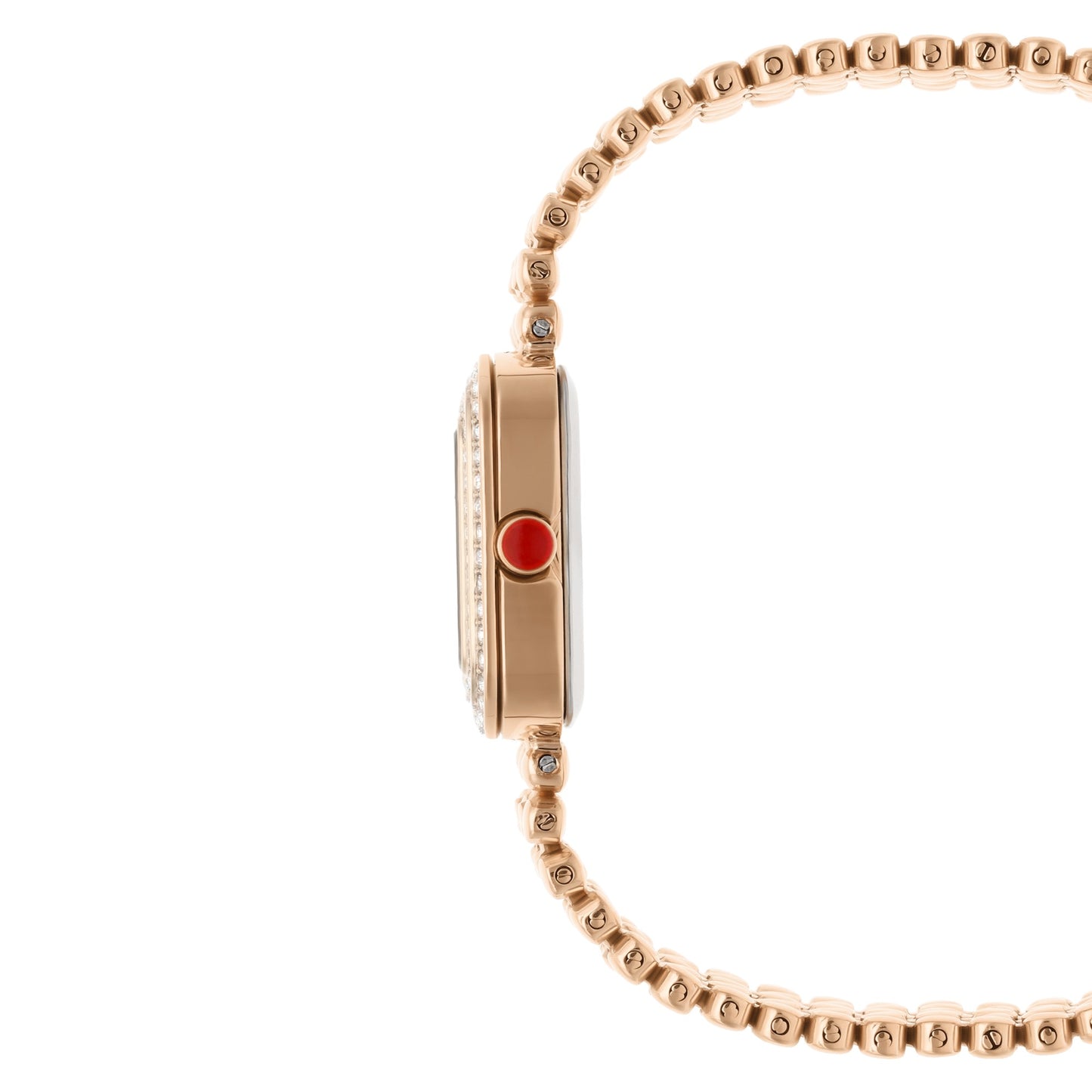 Reloj Cloe Análogo para Dama con Doble Pedrería en Bisel y Extensible de Acero Inoxidable OE2543