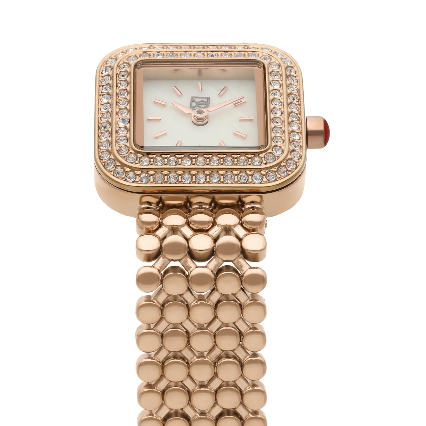 Reloj Cloe Análogo para Dama con Doble Pedrería en Bisel y Extensible de Acero Inoxidable OE2543