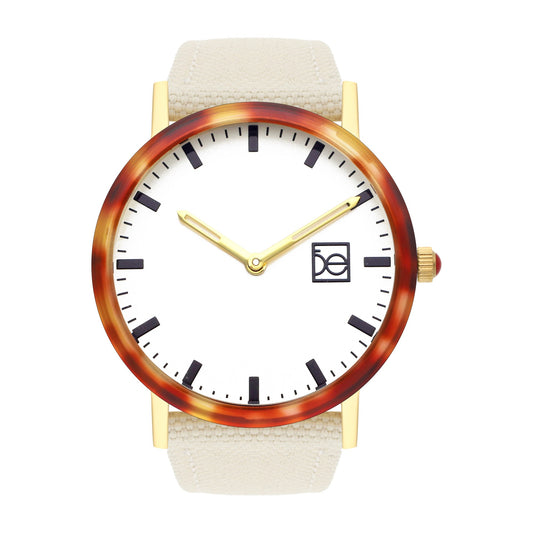 Reloj Cloe Análogo para Dama con Bisel Carey y Correa de Textil OE2546
