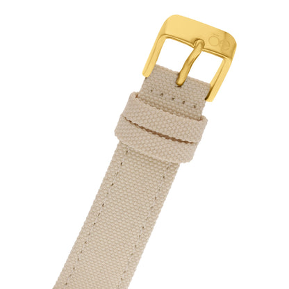 Reloj Cloe Análogo para Dama con Bisel Carey y Correa de Textil OE2546