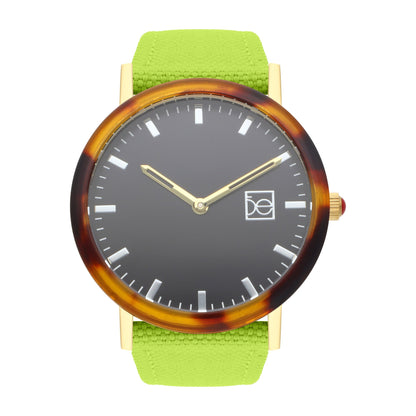 Reloj Cloe Análogo para Dama con Bisel Carey y Correa de Textil OE2546