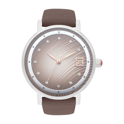 Reloj Cloe Análogo para Dama con Caratula Texturizada y Correa de Tactopiel OE2547