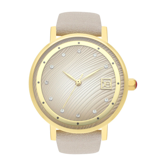 Reloj Cloe Análogo para Dama con Caratula Texturizada y Correa de Tactopiel OE2547