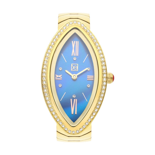 Reloj Cloe Análogo Caja Ovalada y Extensible de Acero Inoxidable OE2548-GL