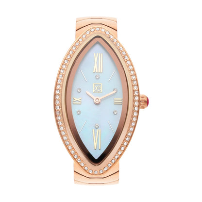 Reloj Cloe Análogo Caja Ovalada y Extensible de Acero Inoxidable OE2548-GL