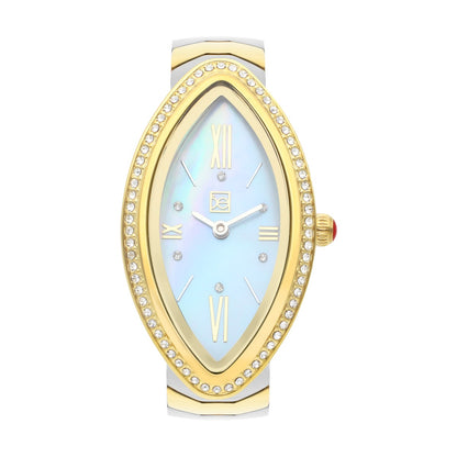 Reloj Cloe Análogo Caja Ovalada y Extensible de Acero Inoxidable OE2548-GL