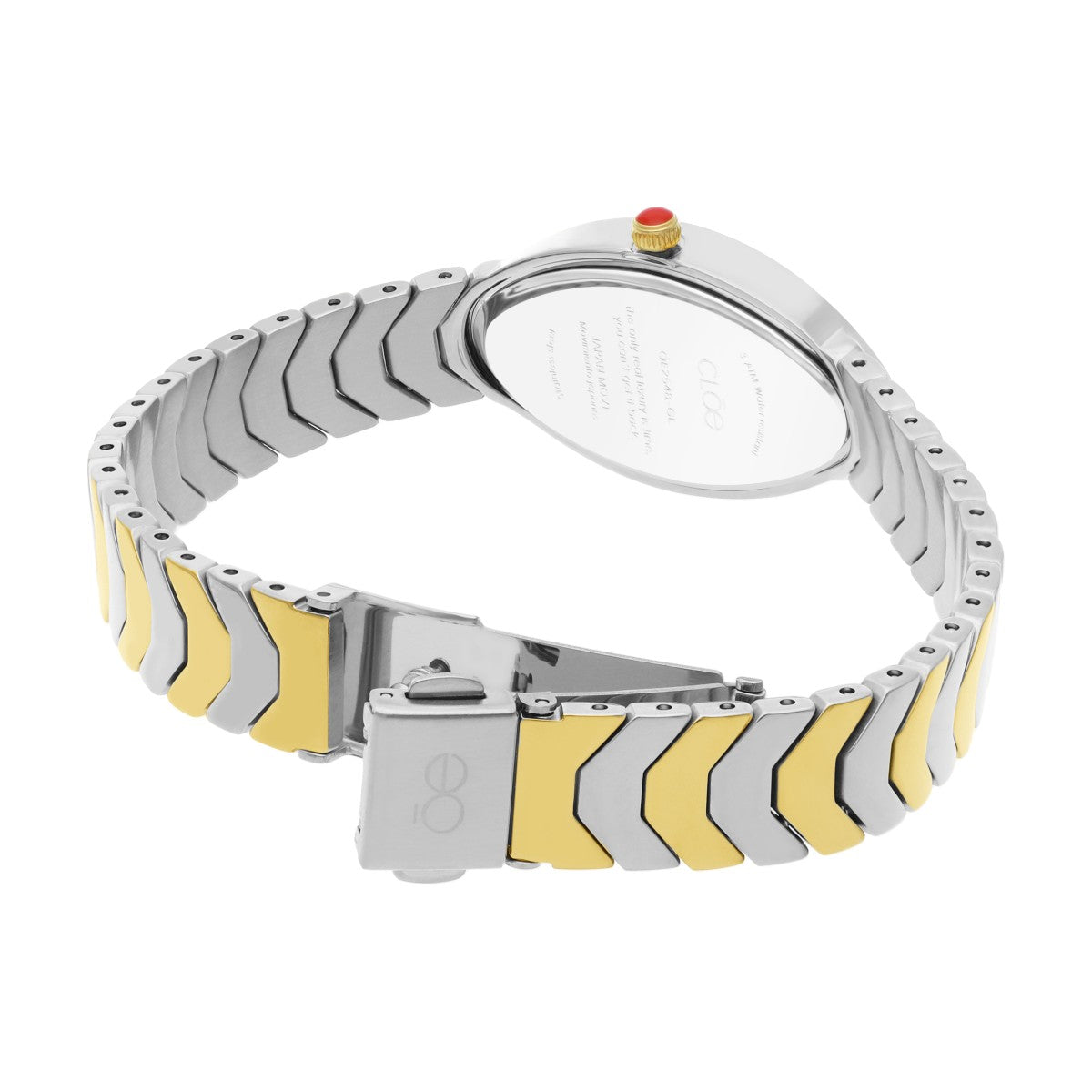 Reloj Cloe Análogo Caja Ovalada y Extensible de Acero Inoxidable OE2548-GL