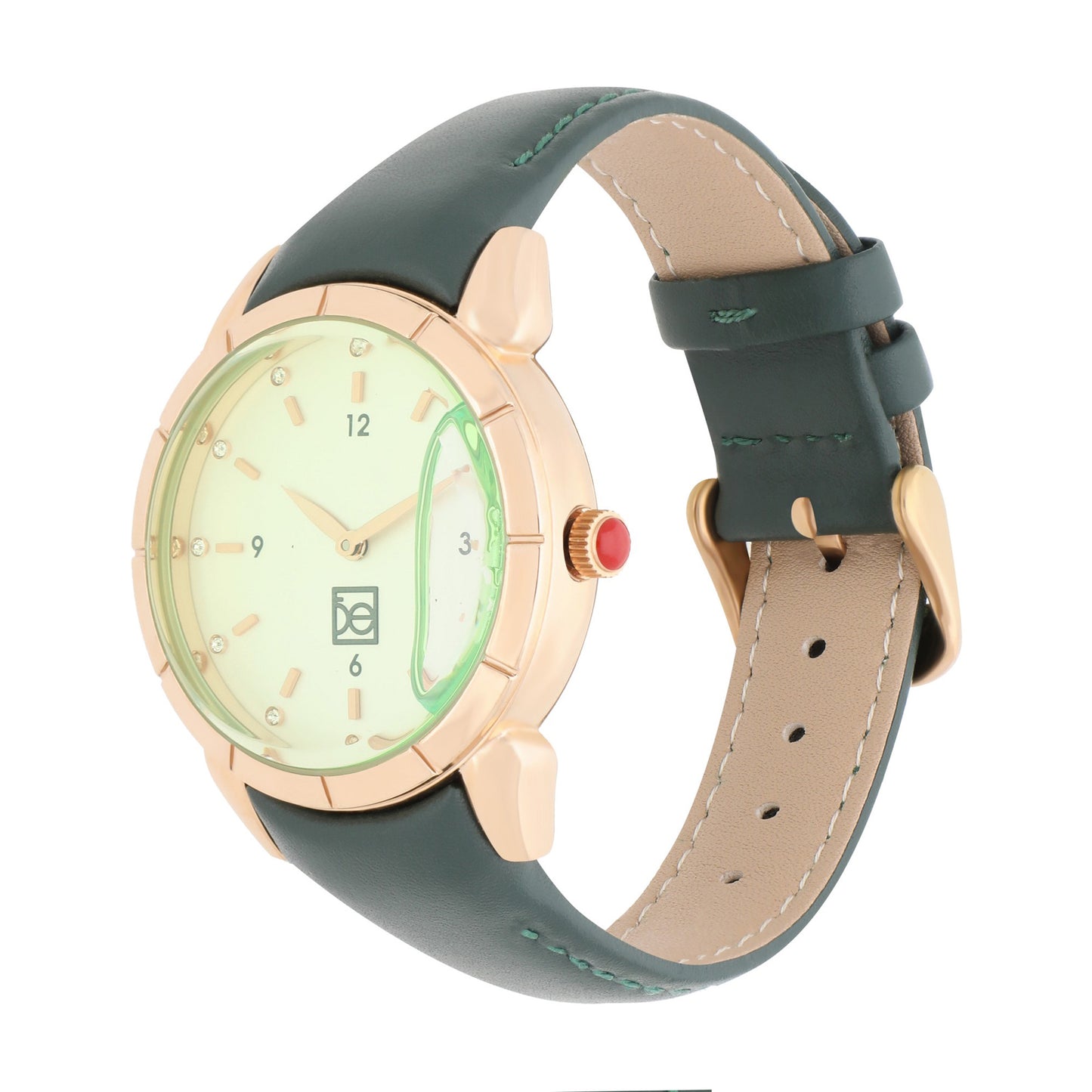 Reloj Cloe Análogo para Dama con Carátula Efecto Líquido y Correa de Tactopiel OE2549