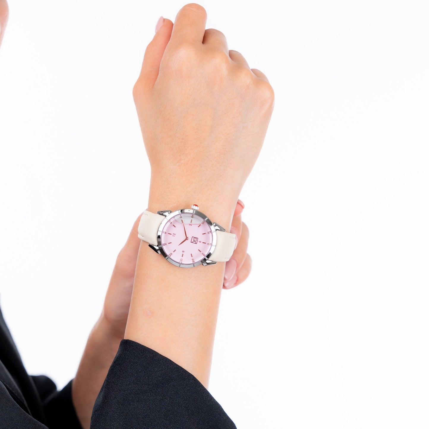 Reloj Cloe Análogo para Dama con Carátula Efecto Líquido y Correa de Tactopiel OE2549