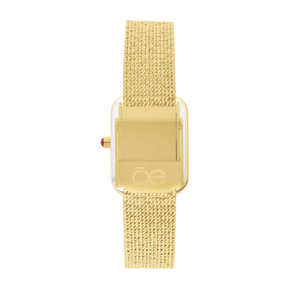 Reloj Cloe Análogo para Dama con Carátula Bicolor y Extensible de Mesh OE2550