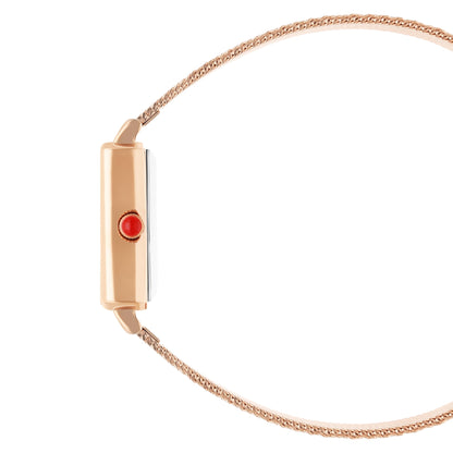 Reloj Cloe Análogo para Dama con Carátula Bicolor y Extensible de Mesh OE2550