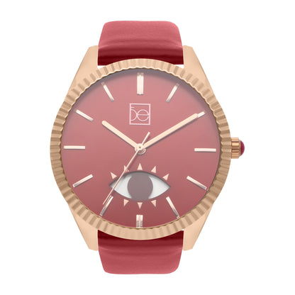 Reloj Cloe Análogo para Dama con Detalle de Ojo con Movimiento OE2551