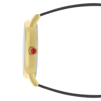 Reloj Cloe Análogo para Dama con Pedrería en Forma de Luna y Extensible de Mesh OE2552