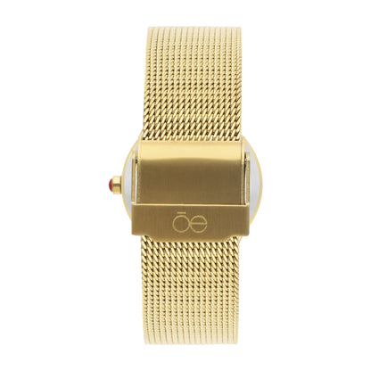 Reloj Cloe Análogo para Dama con Pedrería en Forma de Luna y Extensible de Mesh OE2552