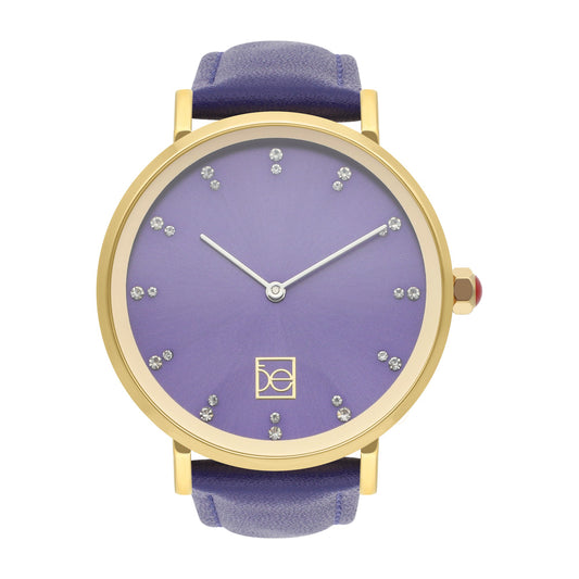 Reloj Cloe Análogo para Dama con Pedrería en Indicadores y Correa de Tactopiel OE2554
