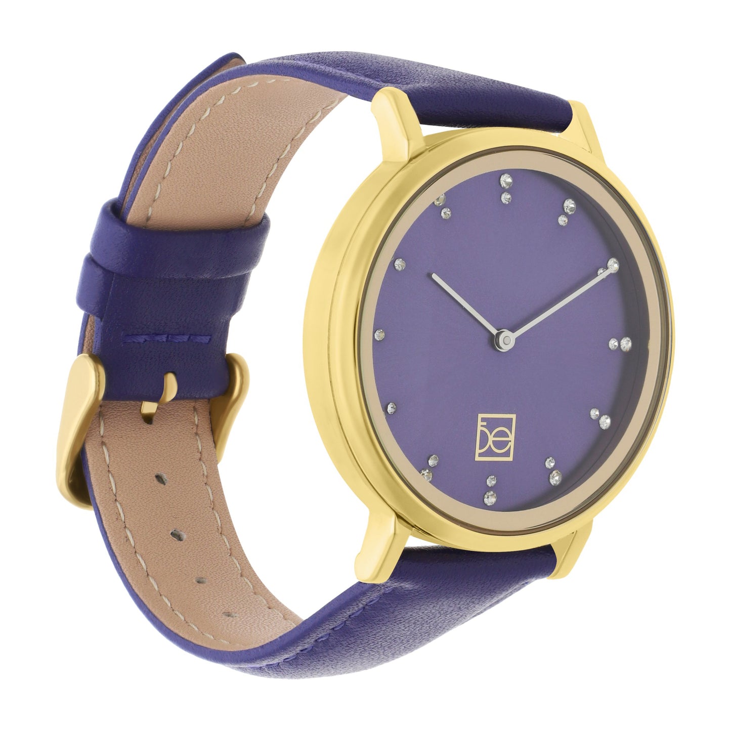 Reloj Cloe Análogo para Dama con Pedrería en Indicadores y Correa de Tactopiel OE2554