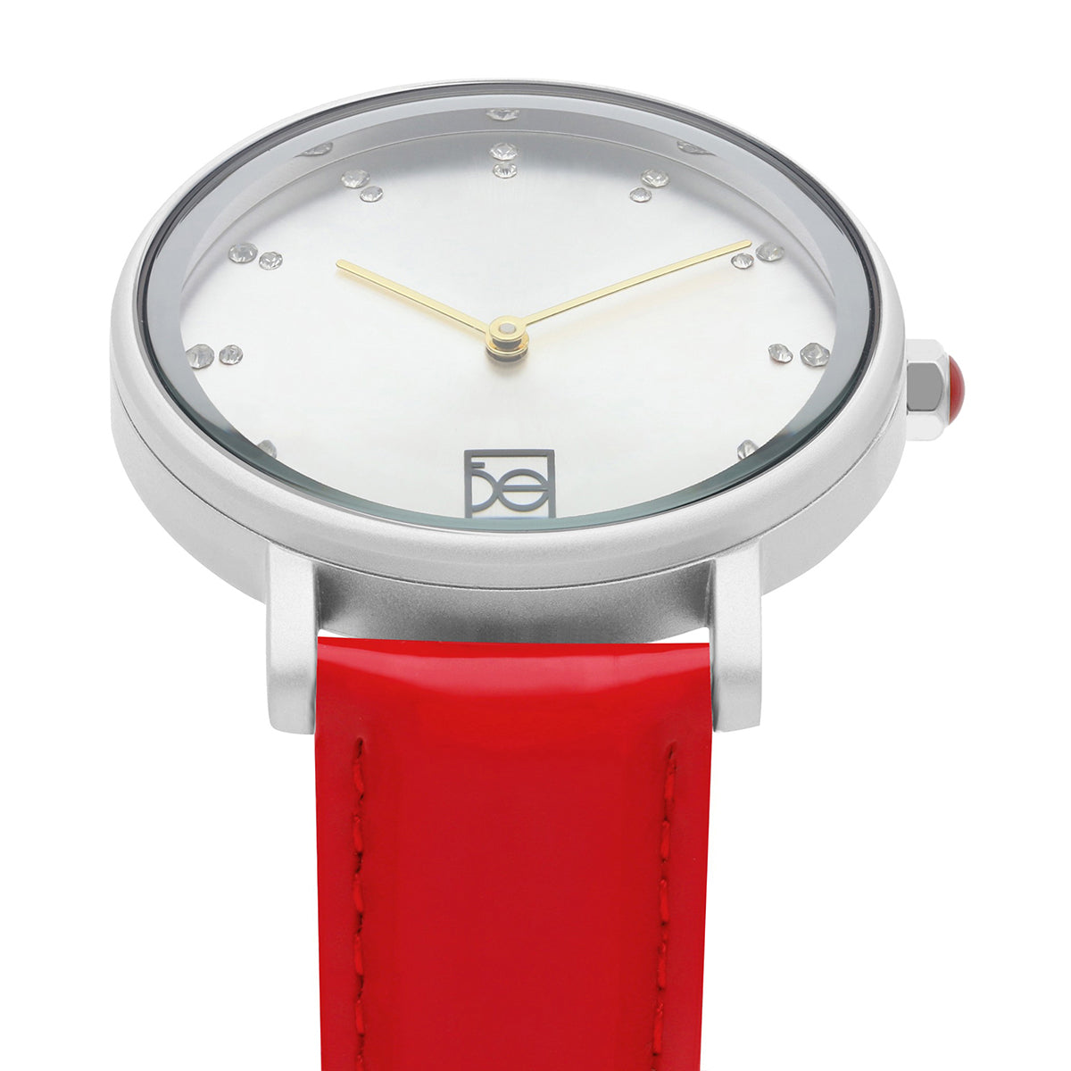Reloj Cloe Análogo para Dama con Pedrería en Indicadores y Correa de Tactopiel OE2554
