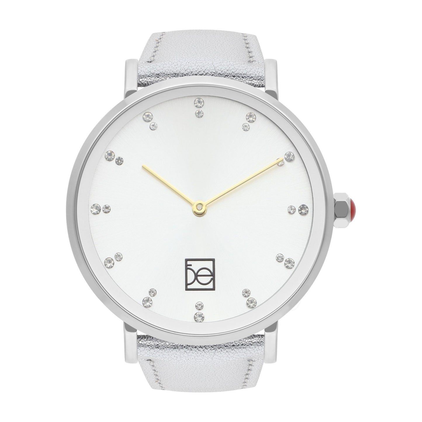 Reloj Cloe Análogo para Dama con Pedrería en Indicadores y Correa de Tactopiel OE2554