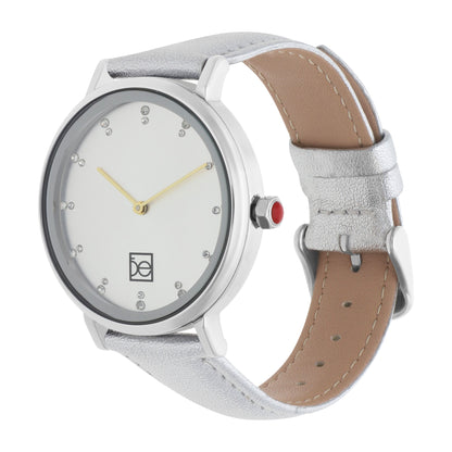 Reloj Cloe Análogo para Dama con Pedrería en Indicadores y Correa de Tactopiel OE2554