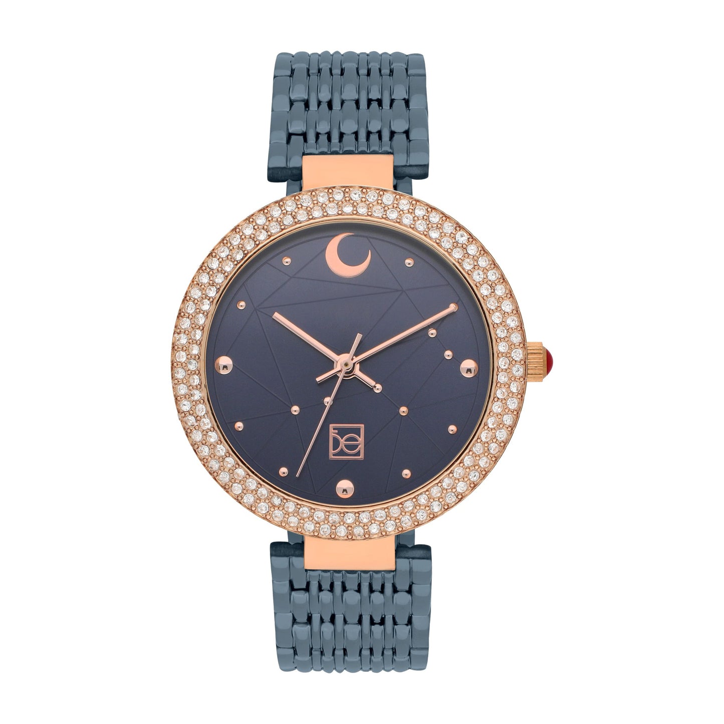 Reloj Cloe Análogo para Dama con Indicador en Forma de Luna y Extensible de Acero Inoxidable OE2555