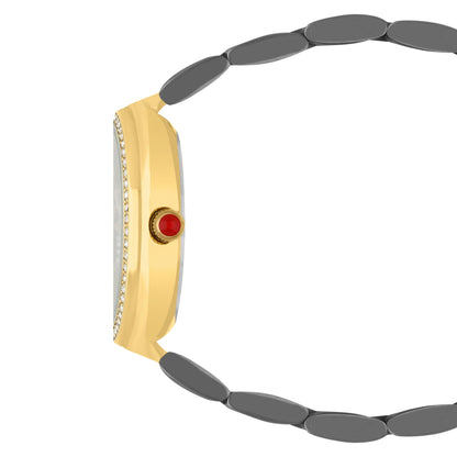 Reloj Cloe Análogo para Dama con Indicador en Forma de Luna y Extensible de Acero Inoxidable OE2555