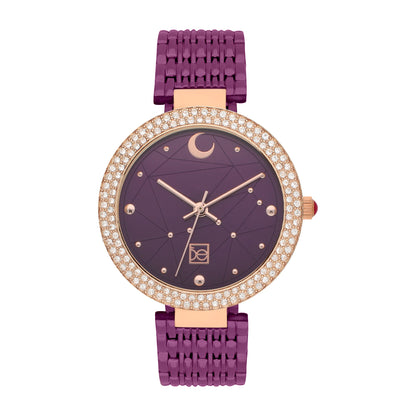 Reloj Cloe Análogo para Dama con Indicador en Forma de Luna y Extensible de Acero Inoxidable OE2555
